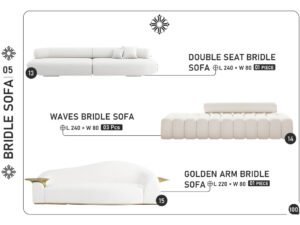 Double Seat / Waves / Golden Arm Bridle Sofas
