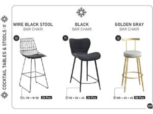 Wire & Modern Fabric Bar Chairs