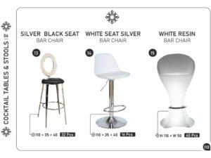 Silver & Resin Bar Chair Collection