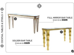 Mirror & Gold Bar Tables