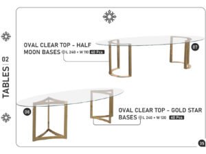 Oval Clear Top – Half Moon Bases & Oval Clear Top – Gold Star Bases