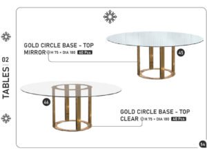 Gold Circle Base – Top Mirror & Gold Circle Base – Top Clear