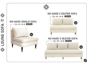 No-Hand Sofa Collection (Single, 2-Seater, 3-Seater)
