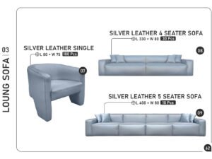 Silver Leather Sofa Series
