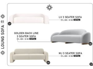 LV, Golden Back Line & MJ 3-Seater Sofa Series