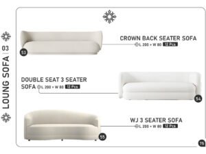 Crown Back, Double Seat & WJ 3-Seater Sofa Collection