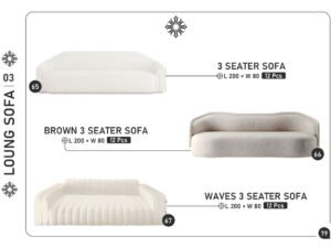 Minimal 3-Seater Sofa Series — Neutral Palette