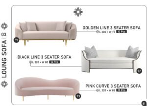 Golden Line / Black Line / Pink Curve 3-Seater Collection