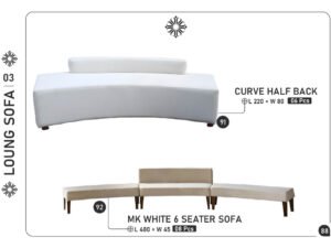 Curve Half Back & MK White 6 Seater Sofa Collection