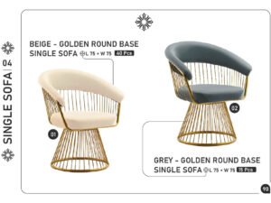 Golden Round Base Single Sofa Collection