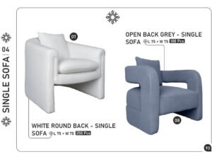 Round & Open Back Single Sofas