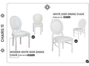 Wooden White Dior Dining Chair & White Dior Dining Chair
