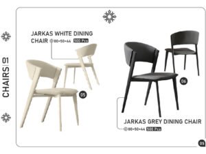 Jarkas White Dining Chair & Jarkas Grey Dining Chair