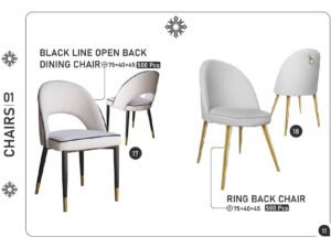 Black Line Open Back Dining Chair & Ring Back Chair
